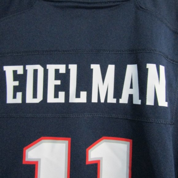 Julian Edelman New England Patriots Blue Jersey Youth Size Large Nike On Field - Picture 6 of 8